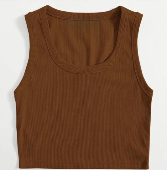 Pack of 3 White, Black & Brown Tank Tops