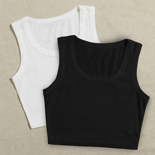 Pack of 2 Black and White Tank Tops